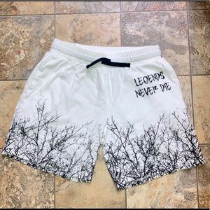 Juice Wrld shorts- white w/black tree line M RARE!